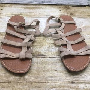 Light Brown Leather (LOFT Strap Sandals) Size 9